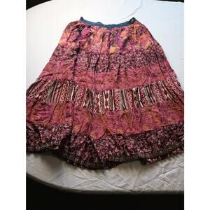 VTG St Johns Bay Maxi Skirt 12Petite Boho Floral Fairy Whimsigoth Whimsy